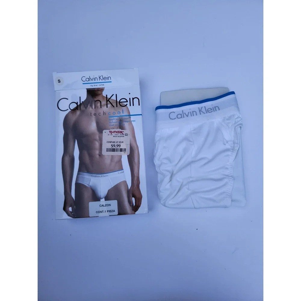 Calvin Klein Hip Brief White Tech Cool RealCool Cotton U2728D Size S - Picture 1 of 4
